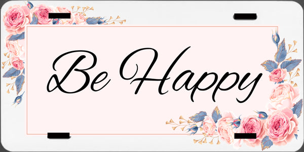License Plate Digital Graphic Design Download BE HAPPY SVG-PNG-JPEG Sublimation Crafters Delight {{ JAMsCraftCloset }}