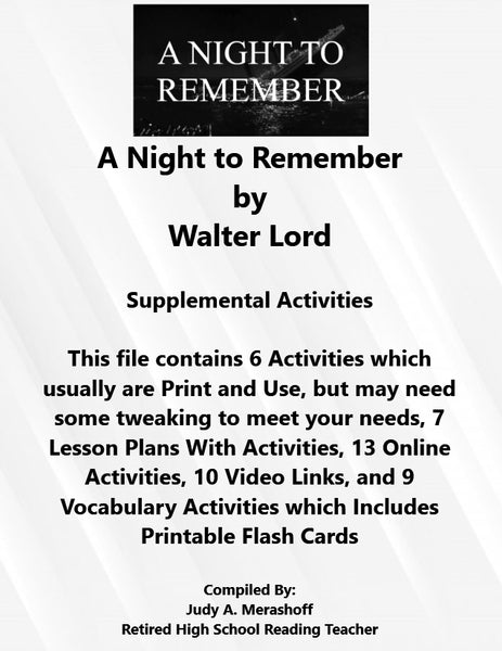 Florida Collections 6th Grade Collection 3 from A Night to Remember Supplemental Activities {{ JAMsCraftCloset }}