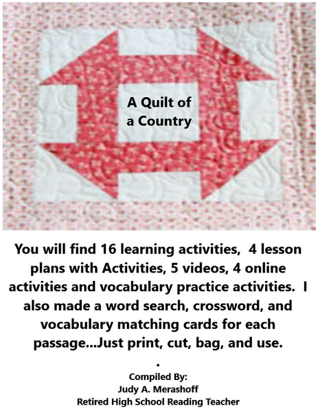 Collections HMH 9th Grade Collection 1 A QUILT OF A COUNTRY Supplemental Activities {{ JAMsCraftCloset }}
