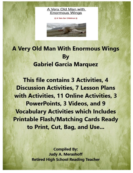 A Very Old Man With Enormous Wings Gabriel Garcia Marquez Teacher Supplemental Resources {{ JAMsCraftCloset }}
