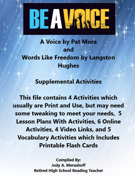 Florida Collections 6th Grade Collection 4 A Voice and Words Like Freedom Supplemental Activities {{ JAMsCraftCloset }}