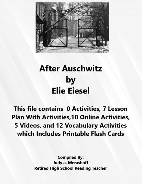 Florida Collection 8th Grade Collection 5 After Auschwitz by Elie Wiesel Supplemental Activities {{ JAMsCraftCloset }}