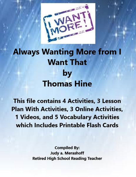 Always Wanting More from I Want That 7th Grade Florida Collection 5 Supplemental Activities {{ JAMsCraftCloset }}
