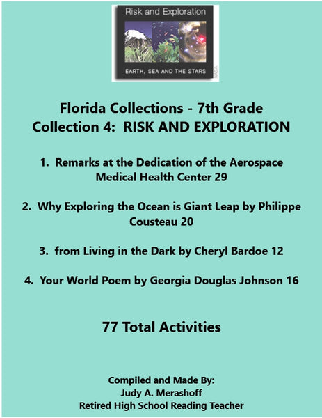 Florida Collections 7th Grade Collection 4 RISK AND EXPLORATION Supplemental Activities {{ JAMsCraftCloset }}