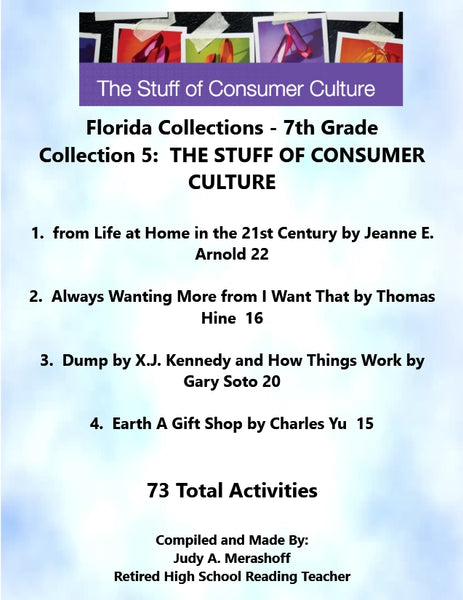 Florida Collections 7th Grade Collection 5 The Stuff of Consumer Culture Supplemental Activities {{ JAMsCraftCloset }}
