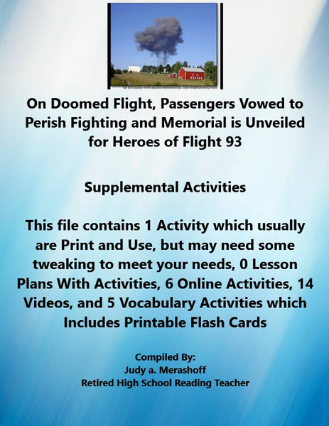 Florida Collections 6th Grade Collection 5 Doomed Flight Heroes of Flight 93 Extra Activities {{ JAMsCraftCloset }}
