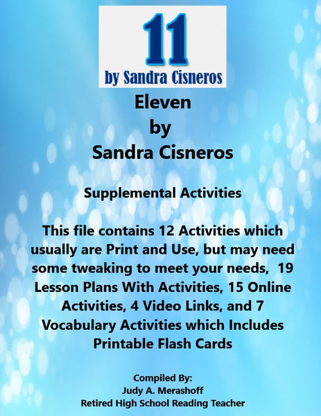 Florida Collections 6th Grade Collection 4 Eleven by Sandra Cisneros Supplemental Activities {{ JAMsCraftCloset }}