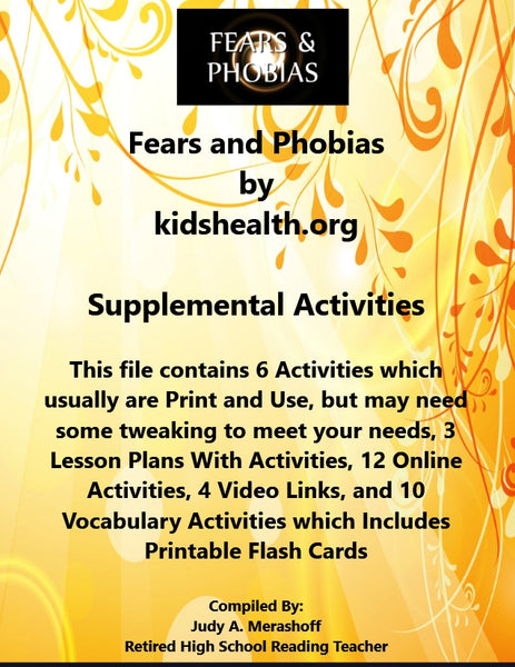 Florida Collections 6th Grade Collection 1 Fears and Phobias Supplemental Activities {{ JAMsCraftCloset }}