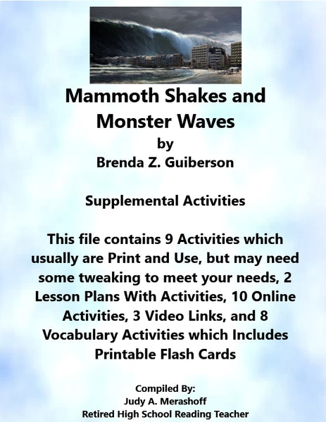 Florida Collections 6th Grade Collection 3 Mammoth Shakes Monster Waves Supplemental Activities {{ JAMsCraftCloset }}