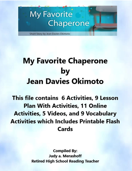 Florida Collections 8th Grade Collection 1 My Favorite Chaperone Supplemental Activities {{ JAMsCraftCloset }}