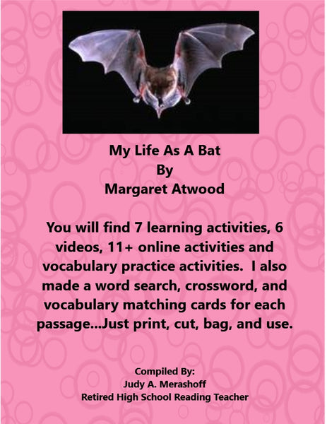 My Life As A Bat from HMH 10th Grade Textbook Collection 2 {{ JAMsCraftCloset }}