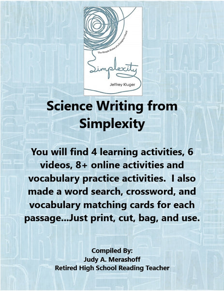 Science Writing from Simplexity from HMH 10th Grade Textbook Collection 3 {{ JAMsCraftCloset }}