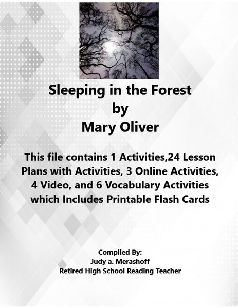 Sleeping in the Forest by Mary Oliver 7th Grade Florida Collections 3 Supplemental Activities {{ JAMsCraftCloset }}