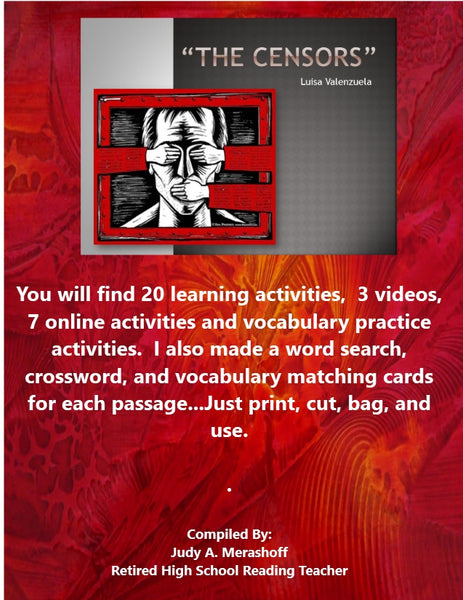 The Censors by Luisa Valenzuela from HMH 9th Grade Textbook Collection 2 {{ JAMsCraftCloset }}