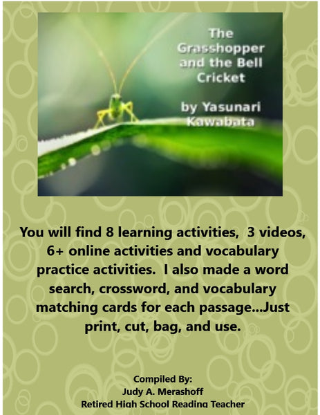 The Grasshopper and the Bell Cricket from HMH 9th Grade Textbook Collection 3 {{ JAMsCraftCloset }}