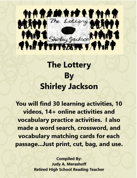 The Lottery by Shirley Jackson from HMH 10th Grade Textbook Collection 1 Supplemental Resources {{ JAMsCraftCloset }}