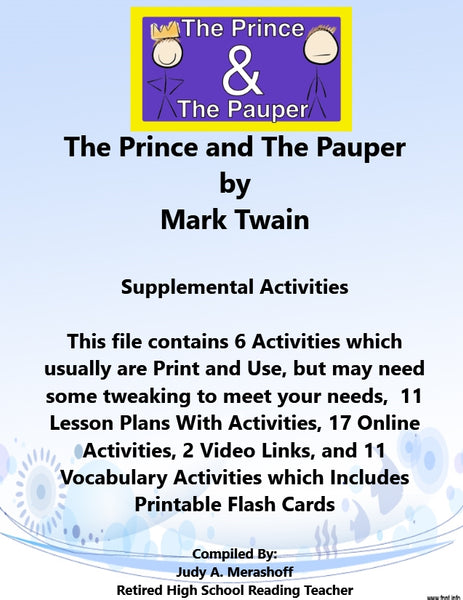 Florida Collections 6th Grade Collection 6 The Prince and the Pauper Supplemental Activities {{ JAMsCraftCloset }}