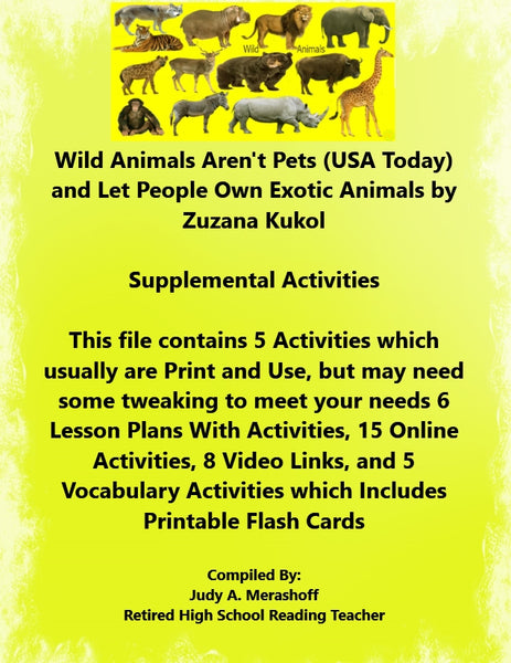 Florida Collections 6th Grade Collection 4 Wild Animals Aren't Pets Own Exotic Animals {{ JAMsCraftCloset }}