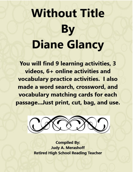Without Title by Diane Glancy from HMH 10th Grade Textbook Collection 1 {{ JAMsCraftCloset }}