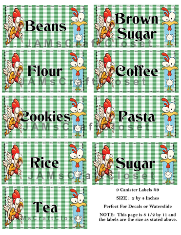 CANISTER LABELS 9 Digital Graphic Design Downloads SVG PNG JPEG Files Decal Waterslide Sublimation Design Crafters Delight {{ JAMsCraftCloset }}