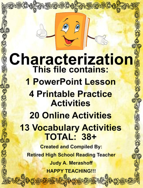 CHARACTERIZATION PowerPoint Digital Lesson Teacher Resource With Supplemental Activities HAPPY TEACHING {{ JAMsCraftCloset }}