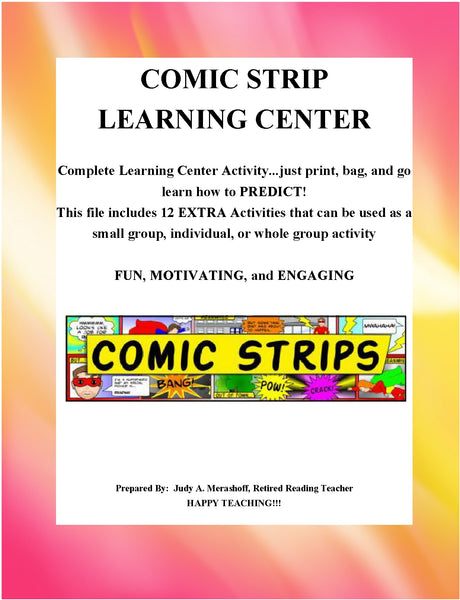 Predicting Comic Strip Learning Center Teacher Supplemental Resources {{ JAMsCraftCloset }}