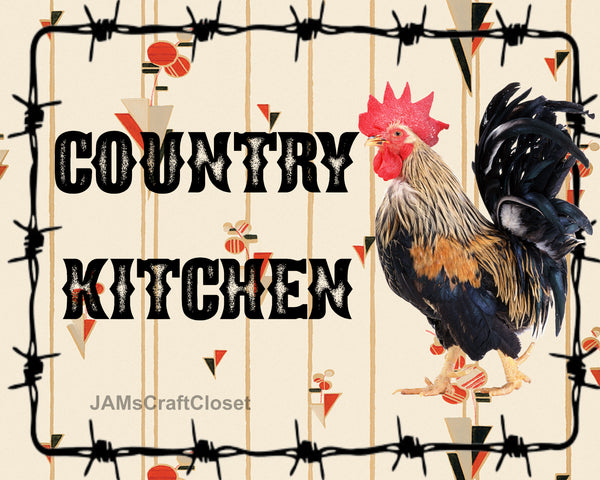 Digital Graphic Design SVG-PNG-JPEG Download Positive Saying Love COUNTRY KITCHEN ROOSTER Crafters Delight {{ JAMsCraftCloset }}