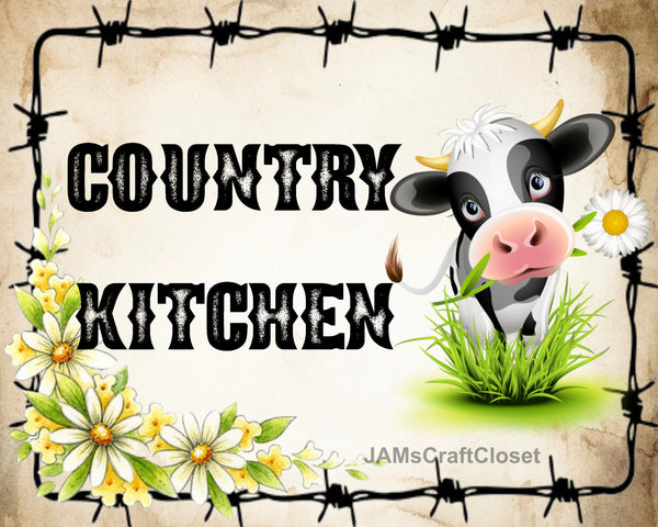 Digital Graphic Design SVG-PNG-JPEG Download Positive Saying Love COUNTRY KITCHEN 3 COW Kitchen Decor Crafters Delight {{ JAMsCraftCloset }}