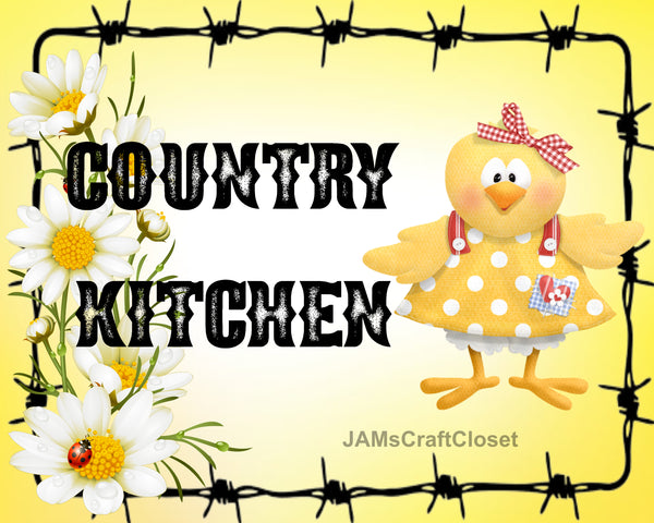 Digital Graphic Design SVG-PNG-JPEG Download Positive Saying Love COUNTRY KITCHEN 5 CHICK Kitchen Decor Crafters Delight {{ JAMsCraftCloset }}