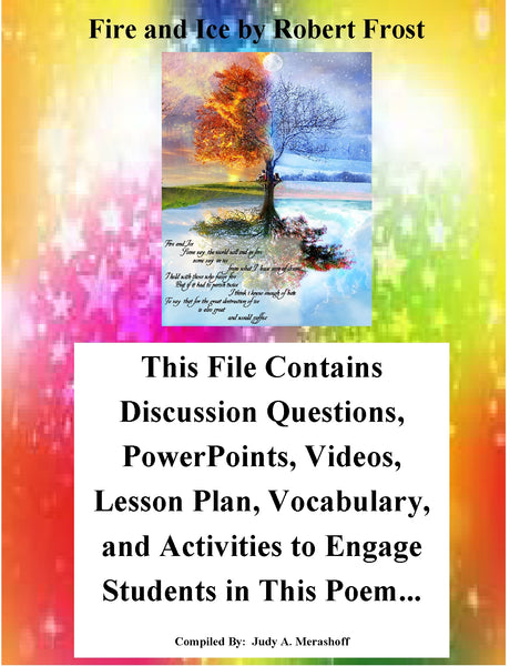 Fire and Ice by Robert Frost Teacher Supplemental Resources Fun Engaging {{ JAMsCraftCloset }}