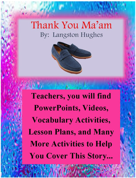 Thank You Maam By Langston Hughes Teacher Supplemental Resources Fun Engaging {{ JAMsCraftCloset }}