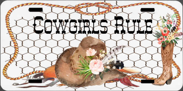 License Plate Digital Graphic Design Download COWGIRLS RULE SVG-PNG-JPEG Sublimation Crafters Delight {{ JAMsCraftCloset }}