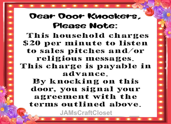 Digital Graphic Design SIGN SVG-PNG-JPEG Download Sublimation Design Porch Patio Door Decor DEAR DOOR KNOCKERS SIGN 4 Crafters Delight {{ JAMsCraftCloset }}