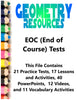 Geometry EOC (End of Course) Resources Test Prep Teacher Supplemental Activities {{ JAMsCraftCloset }}