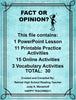 FACT AND OPINION PowerPoint Digital Lesson Teacher Resource With Supplemental Activities HAPPY TEACHING {{ JAMsCraftCloset }}