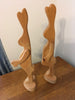 Bunnies Vintage Wooden Mr and Mrs Bunny With Moveable Arms Handmade Heart Base SET OF 2 {{ JAMsCraftCloset }}