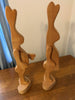 Bunnies Vintage Wooden Mr and Mrs Bunny With Moveable Arms Handmade Heart Base SET OF 2 {{ JAMsCraftCloset }}