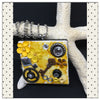 Pendant Necklace Upcycled Repurposed Ceramic Tile Handmade Steampunk Mixed Media Yellow {{ JAMsCraftCloset }}