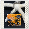 Pendant Necklace Upcycled Repurposed Ceramic Tile Handmade Steampunk Mixed Media Orange {{ JAMsCraftCloset }}