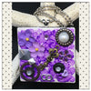 Pendant Necklace Upcycled Repurposed Ceramic Tile Handmade Steampunk Mixed Media Purple {{ JAMsCraftCloset }}