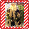 Santa Vintage Burgundy and Green Standing 17 Inches Tall With Pinecone and Snowflake Garland {{ JAMsCraftCloset }}