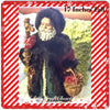 Santa Vintage Rust and Green Standing 17 Inches Tall With Staff Basket and Rose Flowers {{ JAMsCraftCloset }}