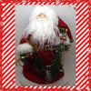 Santa Vintage Red White and Green Standing 12 Inches Tall With Scrolls and Garland {{ JAMsCraftCloset }}