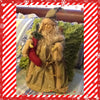 Santa Vintage Green Tan Red Standing 18 Inches Tall With Red Stocking Squirrel on Shoulder {{ JAMsCraftCloset }}