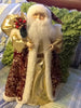 Santa Vintage Burgundy and Gold Standing 16 Inches Tall With Gold Bag and Holly Berries {{ JAMsCraftCloset }}