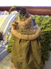 Santa Vintage Green Tan Red Standing 18 Inches Tall With Red Stocking Squirrel on Shoulder {{ JAMsCraftCloset }}