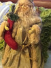 Santa Vintage Green Tan Red Standing 18 Inches Tall With Red Stocking Squirrel on Shoulder {{ JAMsCraftCloset }}