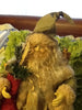 Santa Vintage Green Tan Red Standing 18 Inches Tall With Red Stocking Squirrel on Shoulder {{ JAMsCraftCloset }}