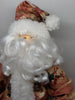 Santa Vintage Burgundy Tan and Green Floral Standing 12 Inches Tall With Basket and Pine {{ JAMsCraftCloset }}