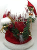 Santa Vintage Red White and Green Standing 12 Inches Tall With Scrolls and Garland {{ JAMsCraftCloset }}